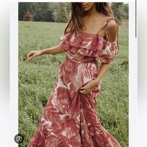 Zara pink pattern dress